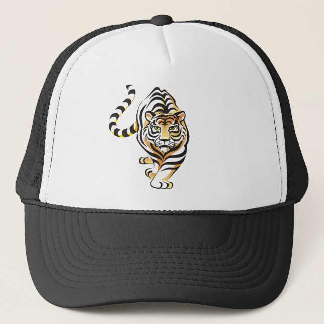 De Camionero Gorra del tigre del dibujo animado que camina (Anverso)