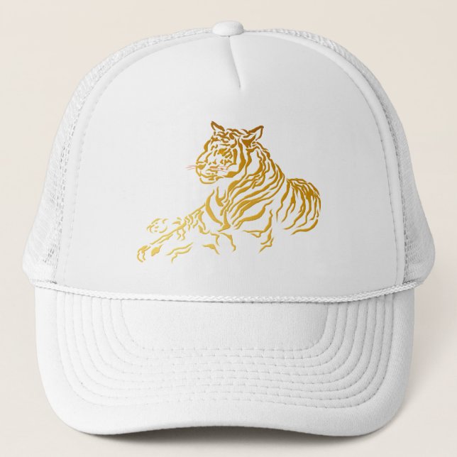 De Camionero Gorra del tigre del oro (Anverso)