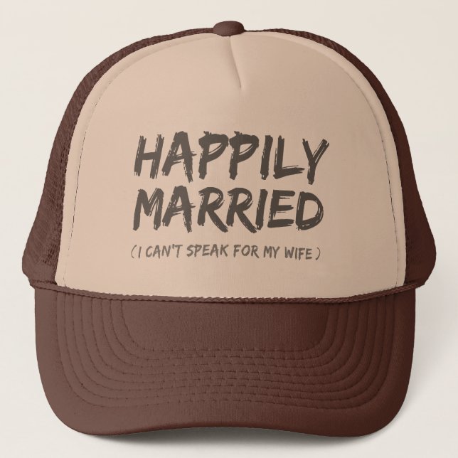 De Camionero Gorra divertido feliz casado (Anverso)