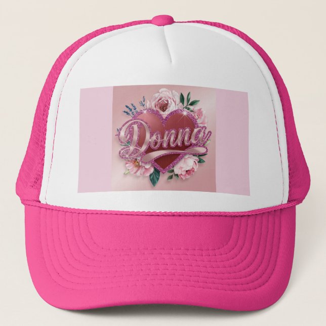 De Camionero Gorra Donna personalizada rosa (Anverso)