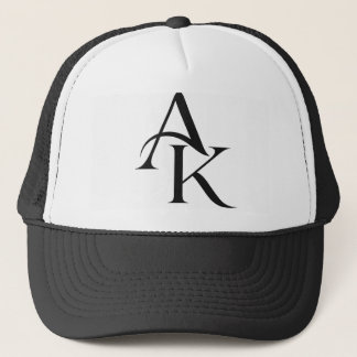 De Camionero Gorra Elegante Monograma AK Negro y Blanco para Ca
