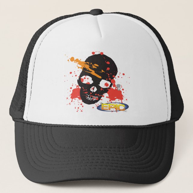 De Camionero Gorra épico negro del cráneo (Anverso)