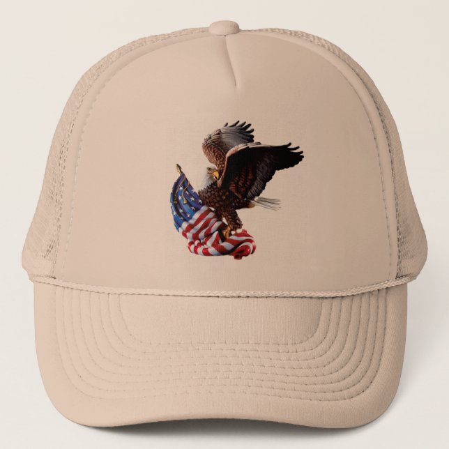 De Camionero Gorra exquisito - bandera americana y Eagle (Anverso)