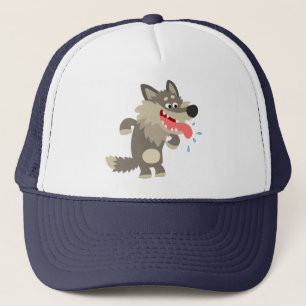 De Camionero Gorra Famished lindo del lobo del dibujo animado