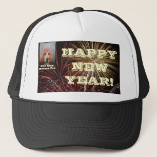 De Camionero Gorra Feliz Año Nuevo Basset Hound King