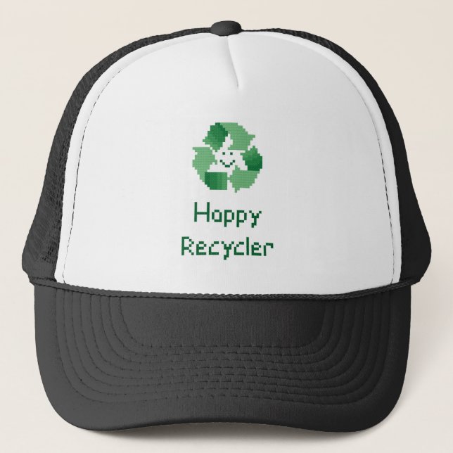 De Camionero Gorra feliz del reciclador (Anverso)