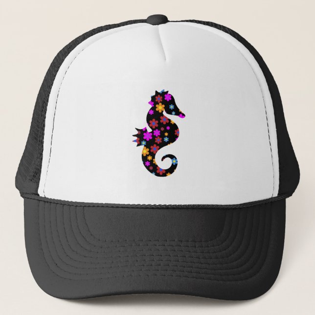 De Camionero Gorra floral del Seahorse (Anverso)