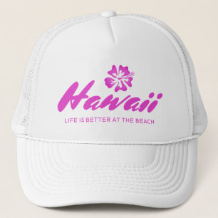 De Camionero Gorra floral hawaiano - La vida es mejor en la pla