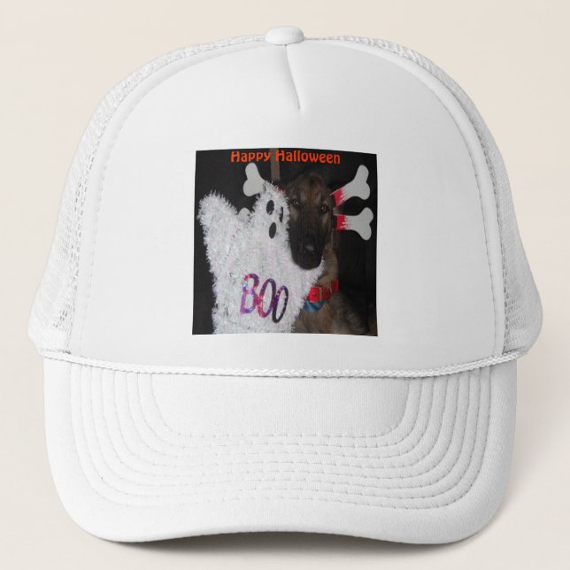 De Camionero Gorra German Shepherd Halloween Boo (Anverso)