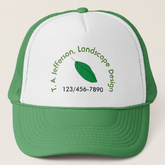 De Camionero Gorra - Hoja verde con texto curvo