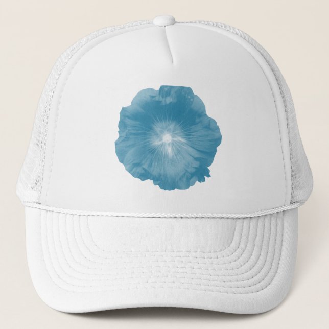 De Camionero Gorra Hollyhock Flower Icy Blue (Anverso)