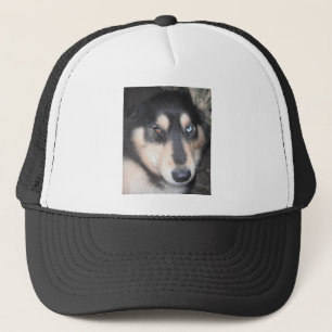 De Camionero Gorra Husky Un Ojo Azul Un Ojo Marrón