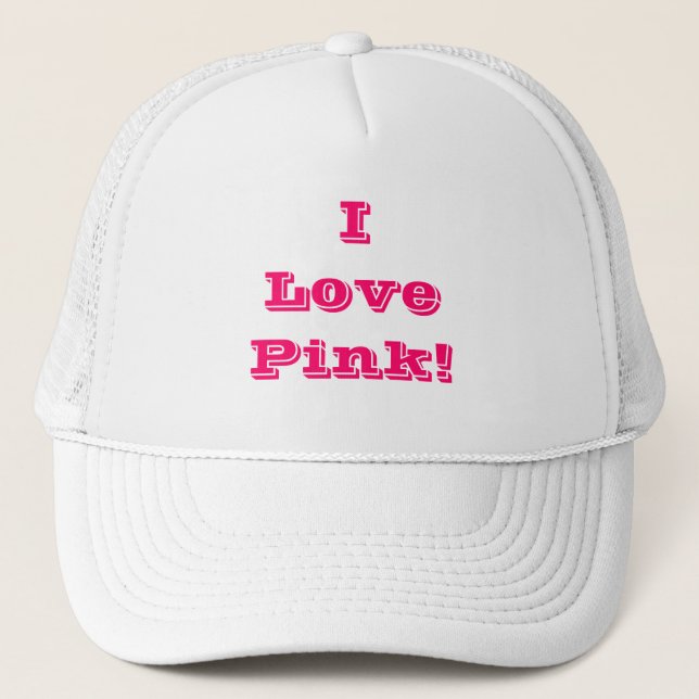 De Camionero Gorra I Love Pink (Anverso)