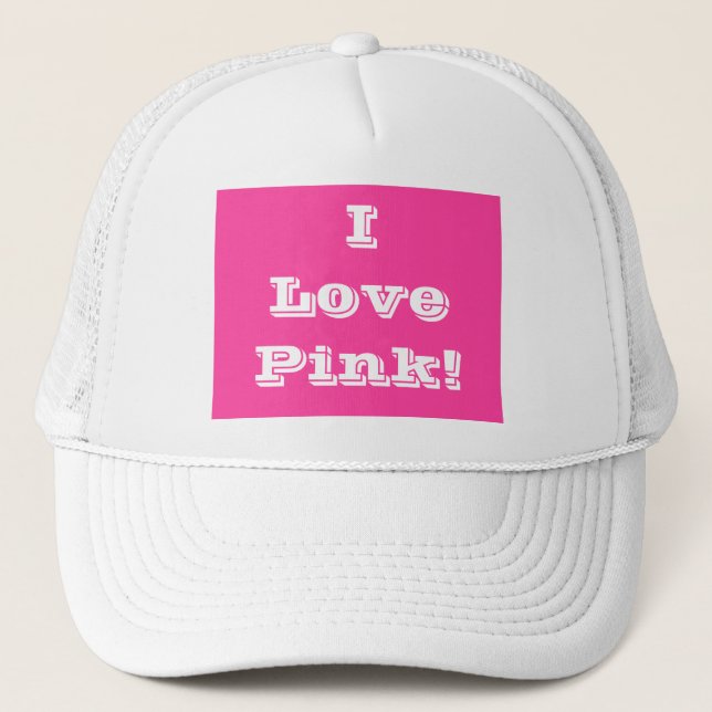 De Camionero Gorra I Love Pink (Anverso)