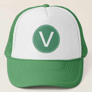 De Camionero gorra inicial del monograma verde.