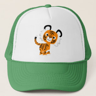 De Camionero Gorra inquisitivo lindo del tigre del dibujo