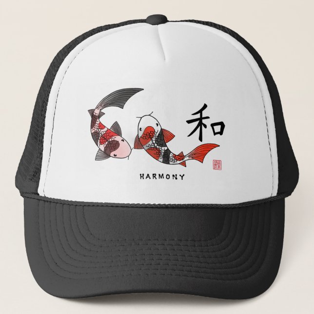 De Camionero Gorra Koi Fish Harmony (Anverso)