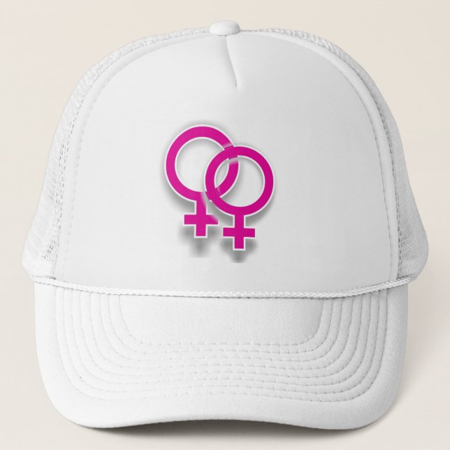 De Camionero Gorra lesbiano del amor del símbolo femenino (Anverso)
