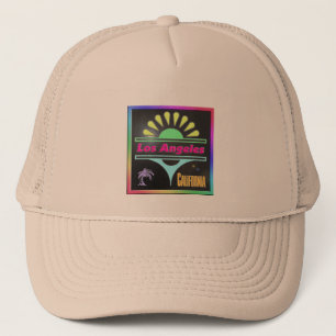 De Camionero gorra "Los Angeles Colorful Black Background"