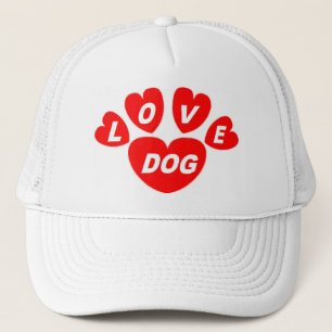 De Camionero Gorra Love Dog Hearts Red