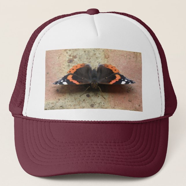 De Camionero Gorra Mariposa del Almirante Rojo (Anverso)