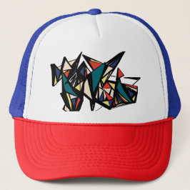 De Camionero gorra multicolor geométrico "retro"
