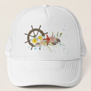 De Camionero Gorra Nautical Floral Performance con rueda del ba