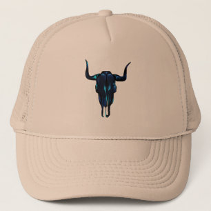 De Camionero Gorra negro del cráneo del buey