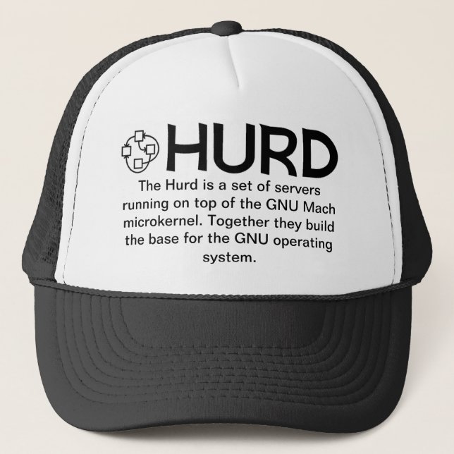 De Camionero Gorra negro GNU/HURD (Anverso)