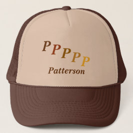 De Camionero Gorra - Nombre y Monograma paso a paso (browns)