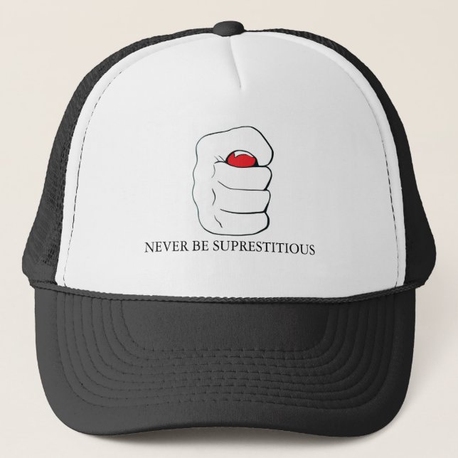 De Camionero Gorra - nunca ser supersticioso (Anverso)