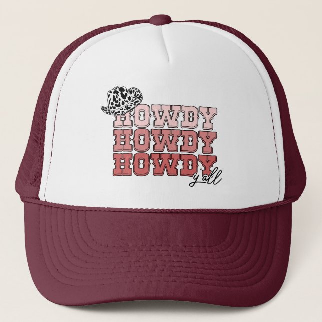 De Camionero Gorra occidental Howdy Y'all rodeo (Anverso)