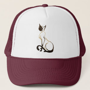 De Camionero Gorra orgulloso del gato siamés