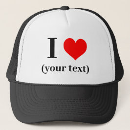 De Camionero Gorra Personalizado I corazón (su texto) -