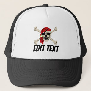 De Camionero Gorra pirata, añadir texto, nombre, compañía, barc