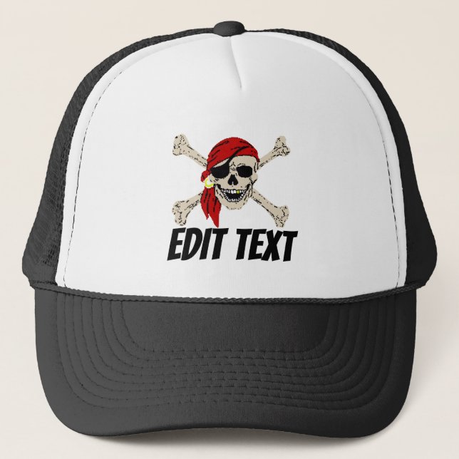 De Camionero Gorra pirata, añadir texto, nombre, compañía, barc (Anverso)