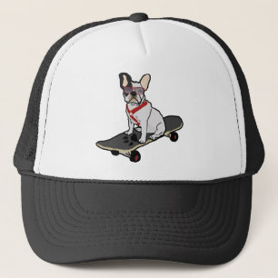 De Camionero Gorra que anda en monopatín del bulldog francés