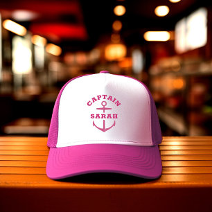 De Camionero Gorra rosa ancla náutica capitana personalizada pa