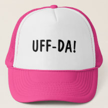 Gorra rosa con la divertida frase noruega UFF-DA