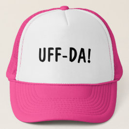 De Camionero Gorra rosa con la divertida frase noruega UFF-DA
