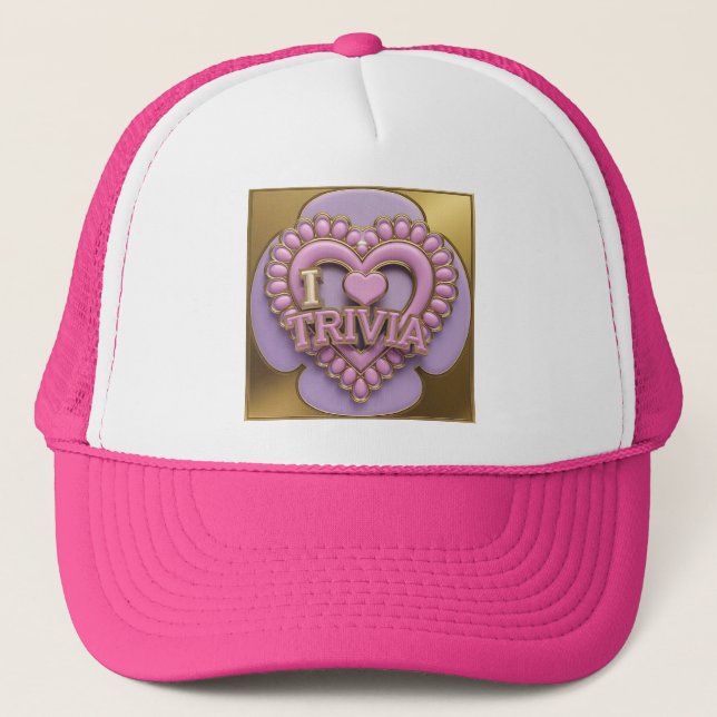 De Camionero Gorra Rosa Luxe I Heart Trivia (Anverso)