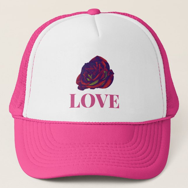 De Camionero Gorra Rosa Roja (Anverso)