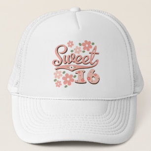 De Camionero Gorra rosado bonito del dulce 16 del pétalo