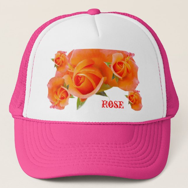 De Camionero Gorra Rosas naranjas (Anverso)