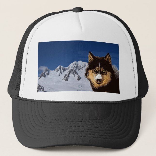 De Camionero Gorra Siberian Husky (Anverso)