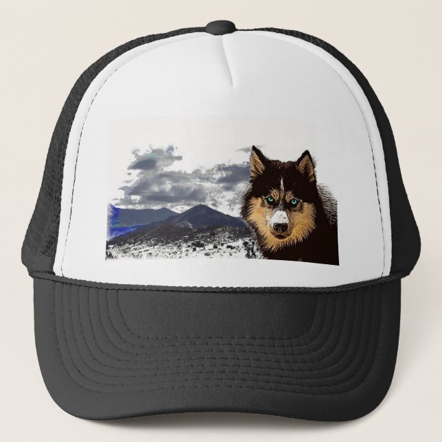 De Camionero Gorra Siberian Husky (Anverso)
