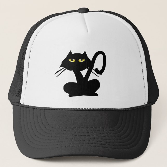 De Camionero Gorra simple del gato negro (Anverso)