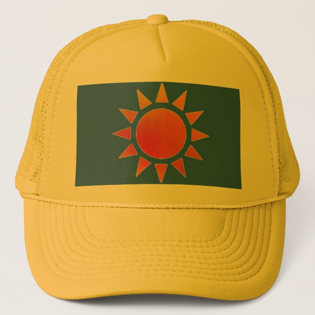 De Camionero Gorra Sol Naranja rojo (Anverso)