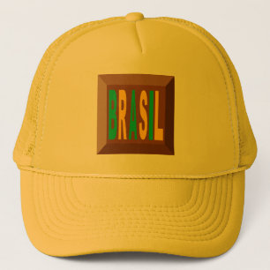 DE CAMIONERO GORRA TRUCKER AMARILLA BRASIL CHOCOLATE