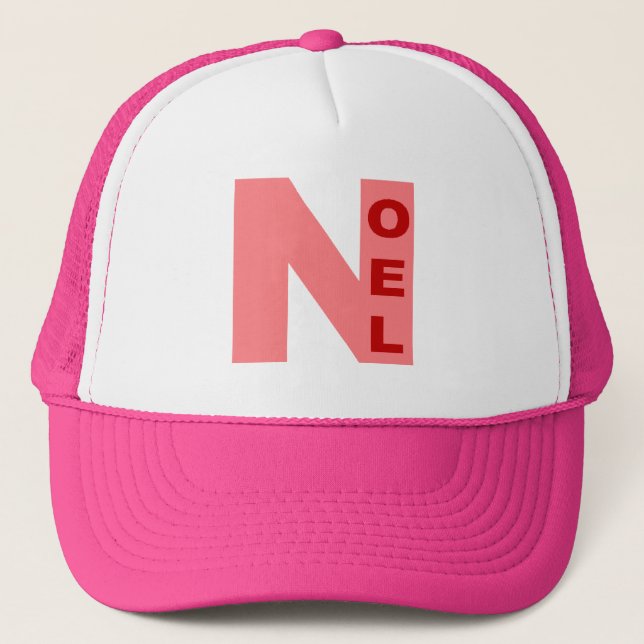 De Camionero Gorra Trucker blanco/rosado NOEL (Anverso)